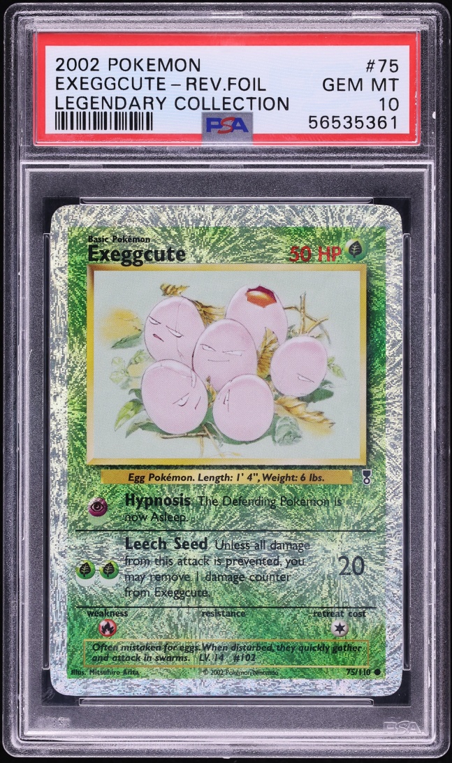 2002 Pokemon Legendary Collection Reverse Holo Exeggcute #75 PSA 10 GEM MINT