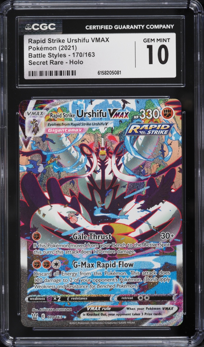 2021 Pokemon Sword & Shield Battle Styles Rapid Strike Urshifu VMAX #170 CGC 10 GEM MINT