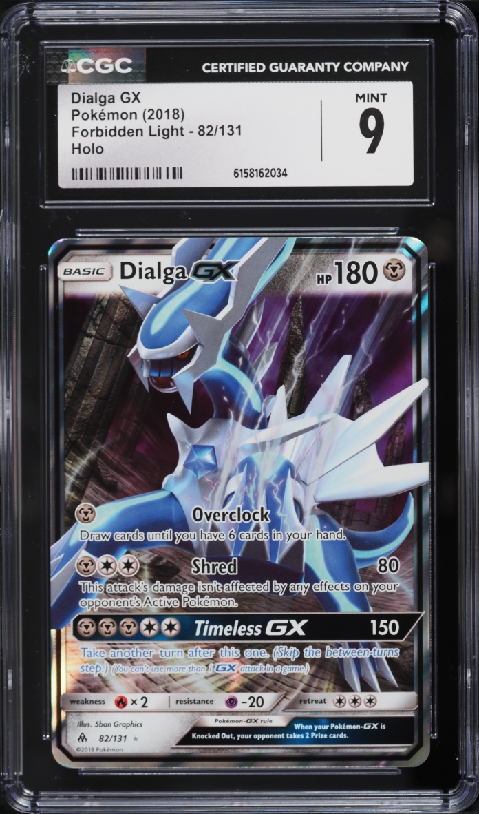 2018 Pokemon Sun & Moon Forbidden Light Holo Dialga GX #82 CGC 9 MINT