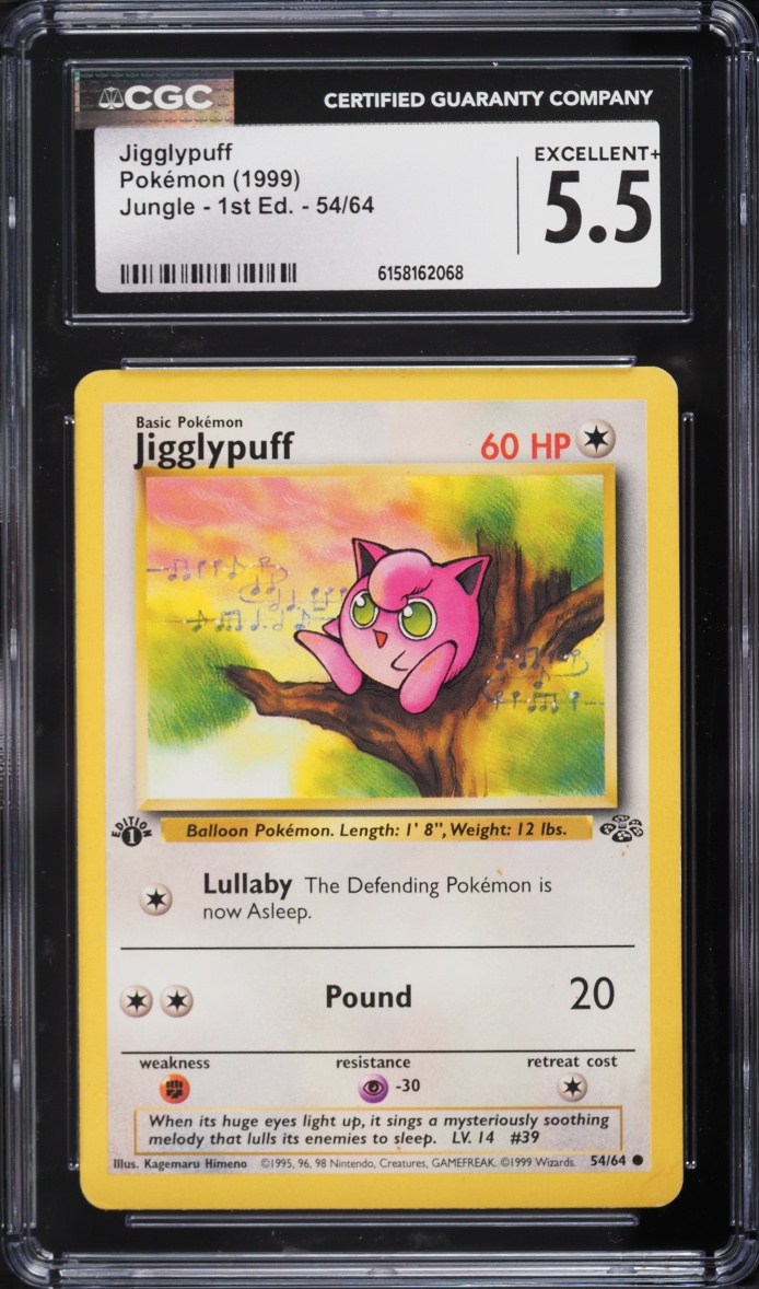 1999 Pokemon Jungle 1st Edition Jigglypuff #54 CGC 5.5 EX+