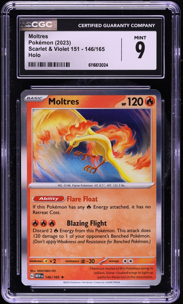 2023 Pokemon Scarlet & Violet 151 Holo Moltres #146 CGC 9 MINT