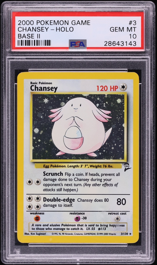 2000 Pokemon Base Set 2 Holo Chansey #3 PSA 10 GEM MINT