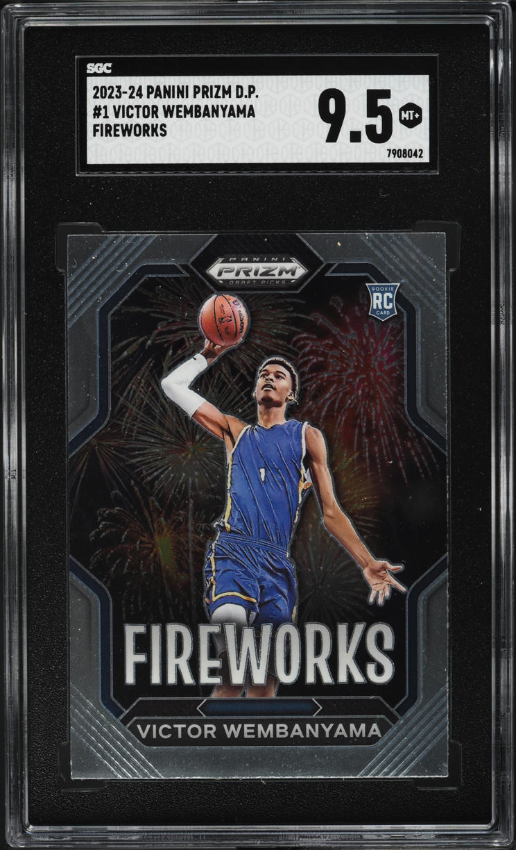 2023 Panini Prizm Draft Fireworks Victor Wembanyama ROOKIE #1 SGC 9.5 MINT+