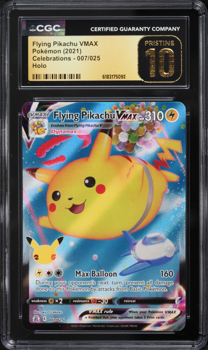 2021 Pokemon Sword & Shield Celebrations Full Art Flying Pikachu VMAX #7 CGC 10 PRISTINE