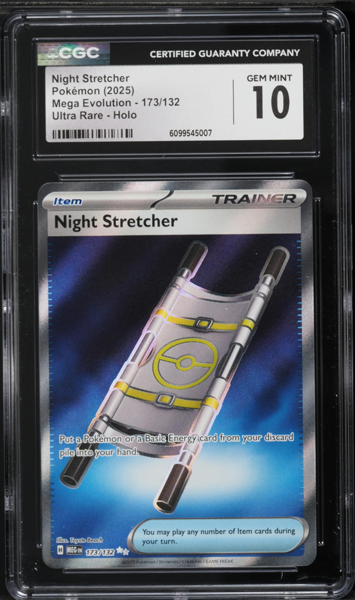 2025 Pokemon Mega Evolution Full Art Night Stretcher #173 CGC 10 GEM MINT