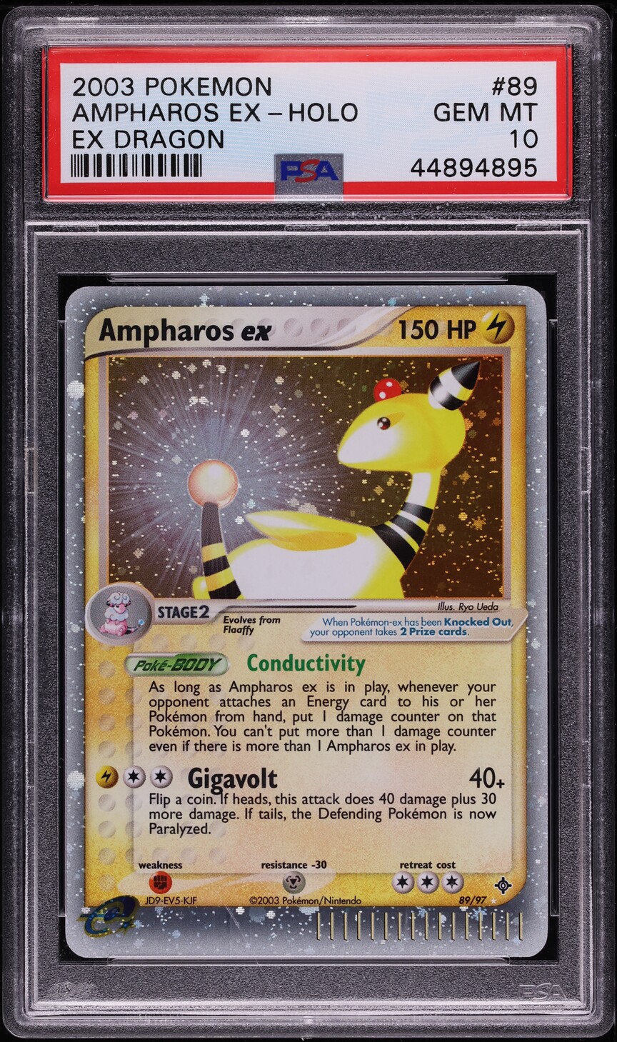 2003 Pokemon EX Dragon Holo Ampharos ex #89 PSA 10 GEM MINT