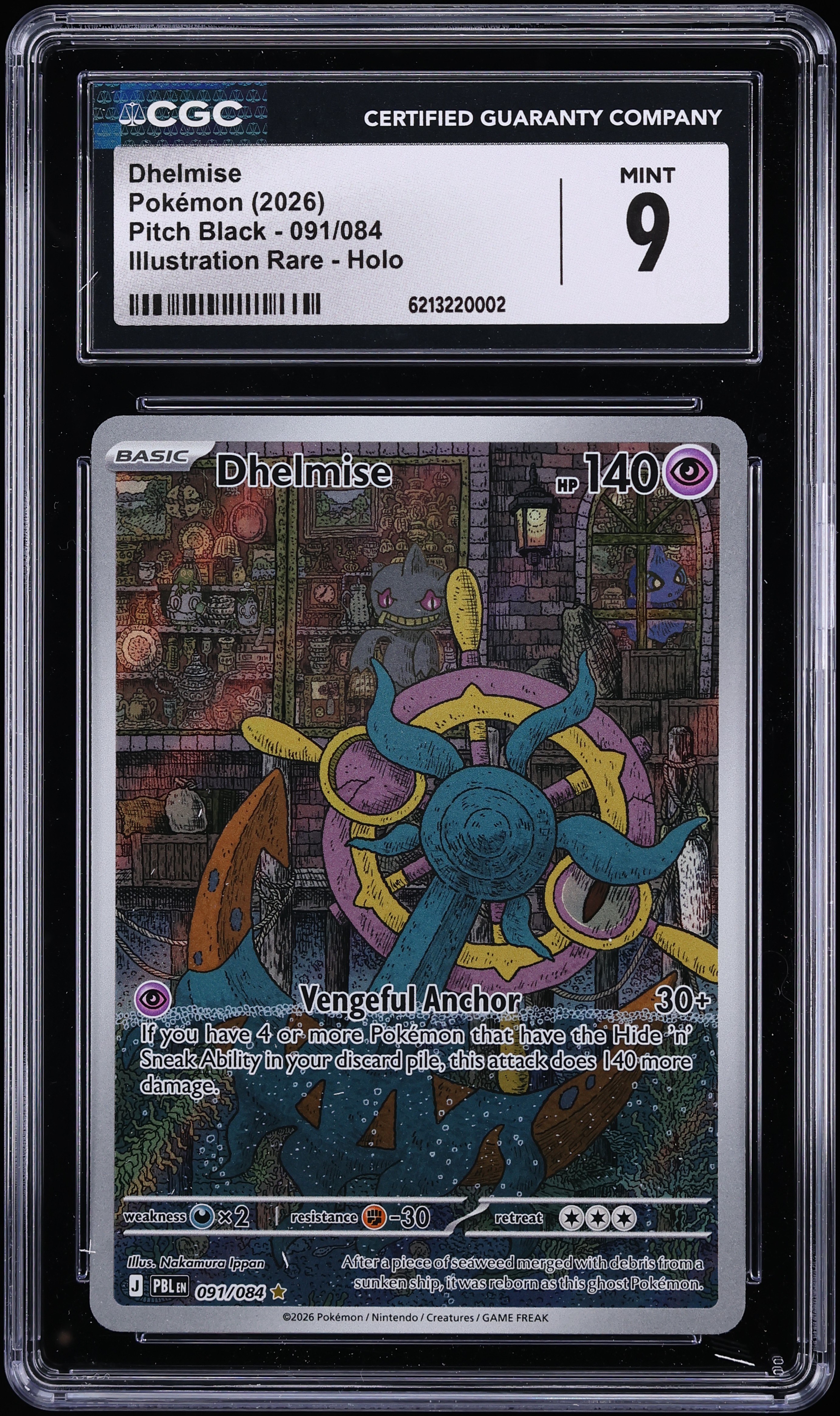 2026 Pokemon Mega Evolution Pitch Black IR Dhelmise #91 CGC 9 MINT