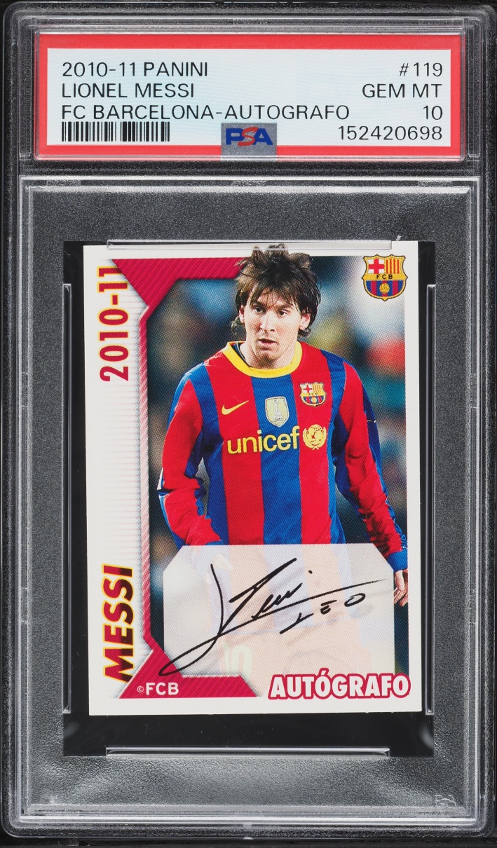 2010 Panini FC Barcelona Lionel Messi #119 PSA 10 GEM MINT