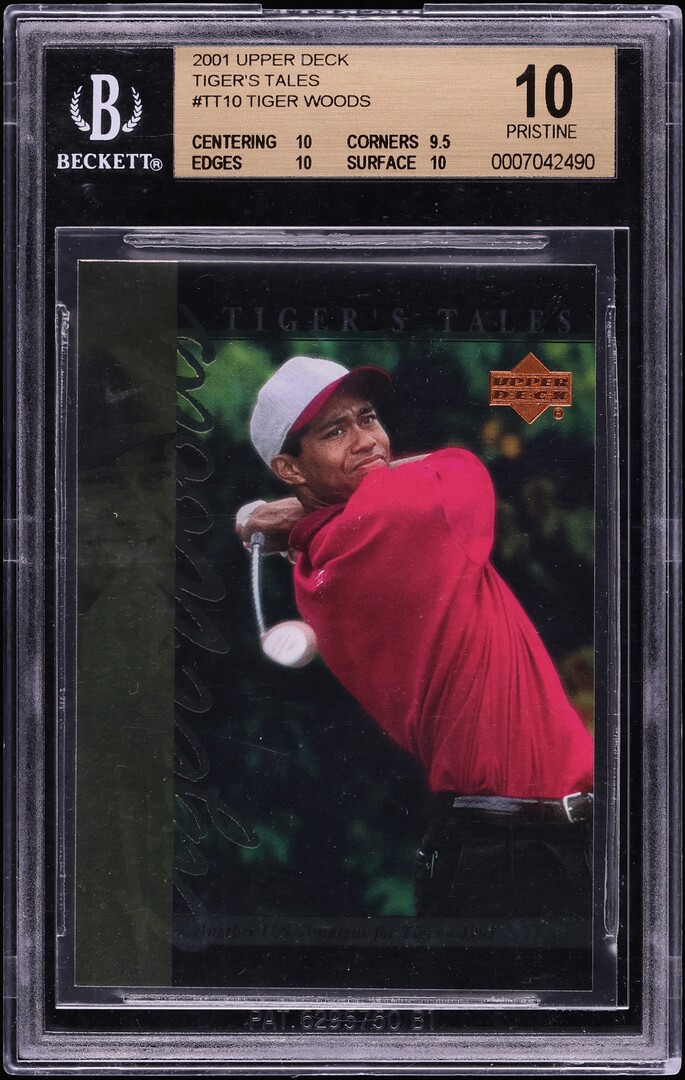 2001 Upper Deck Tiger's Tales Tiger Woods ROOKIE #TT10 BGS 10 PRISTINE