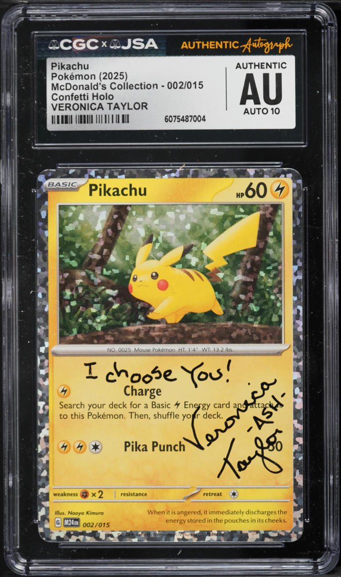 2025 Pokemon Scarlet & Violet McDonald's Collection Confetti Holo Pikachu AUTO #2 JSA CGC AUTH