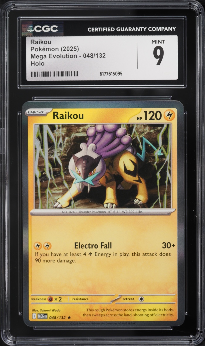 2025 Pokemon Mega Evolution Holo Raikou #48 CGC 9 MINT