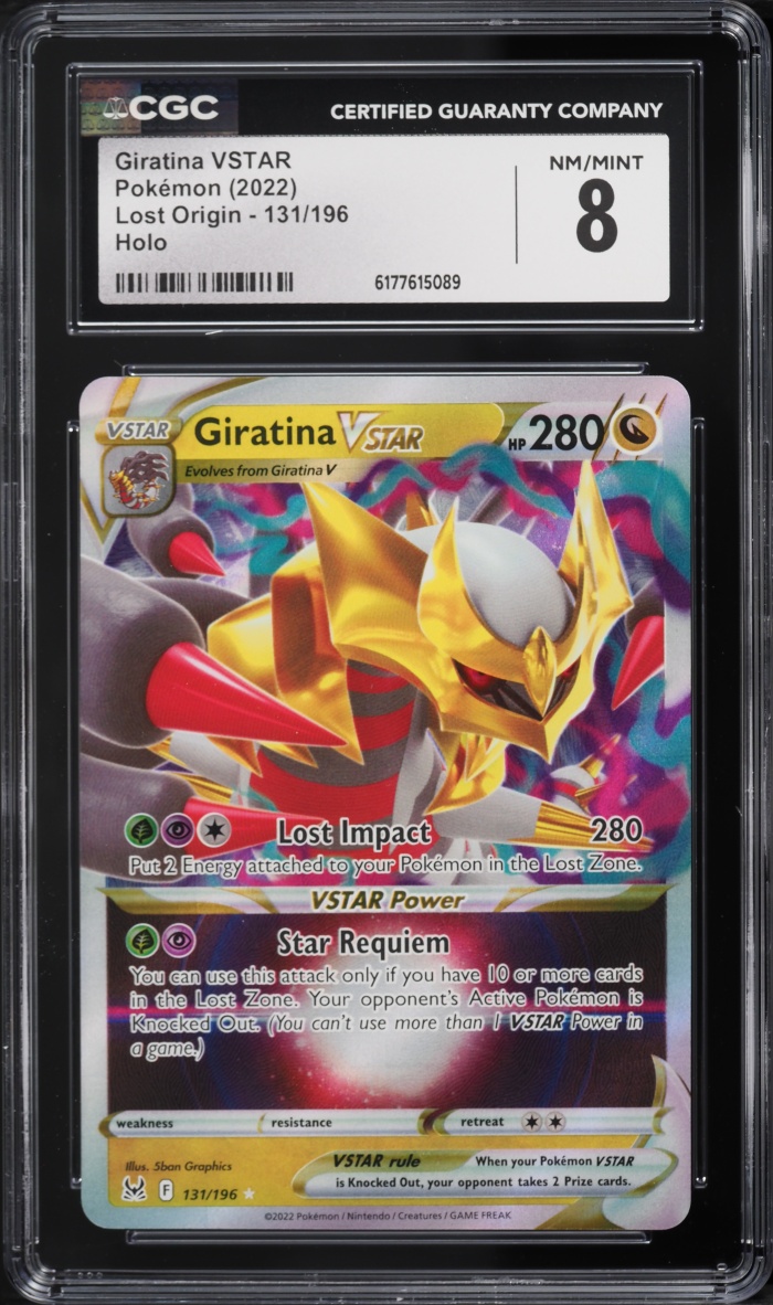 2022 Pokemon Sword & Shield Lost Origin Holo Giratina VSTAR #131 CGC 8 NM-MT