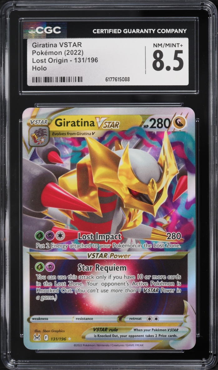 2022 Pokemon Sword & Shield Lost Origin Holo Giratina VSTAR #131 CGC 8.5 NM-MT+