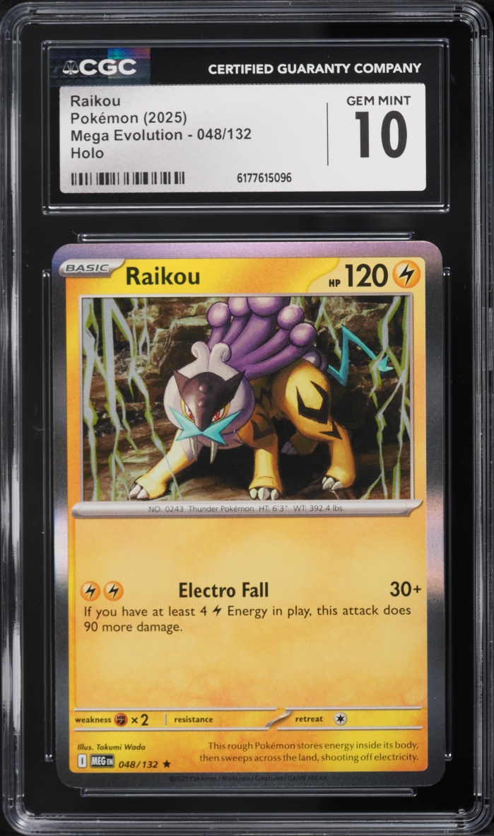 2025 Pokemon Mega Evolution Holo Raikou #48 CGC 10 GEM MINT