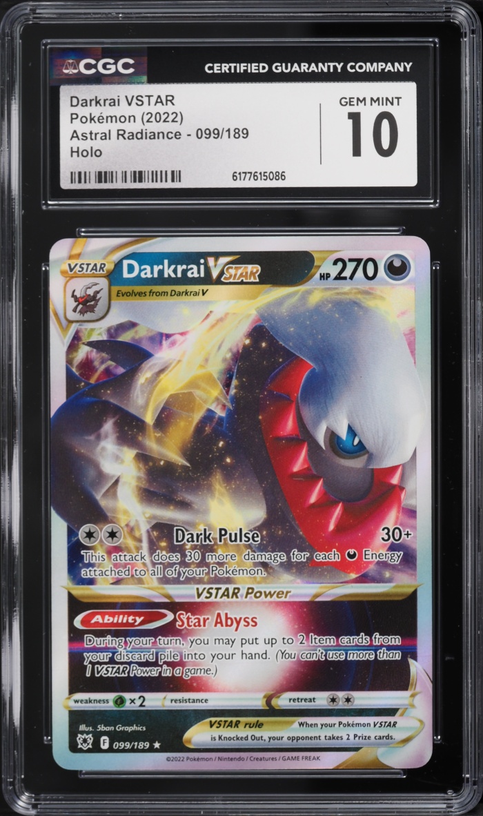 2022 Pokemon Sword & Shield Astral Radiance Holo Darkrai VSTAR #99 CGC 10 GEM MINT