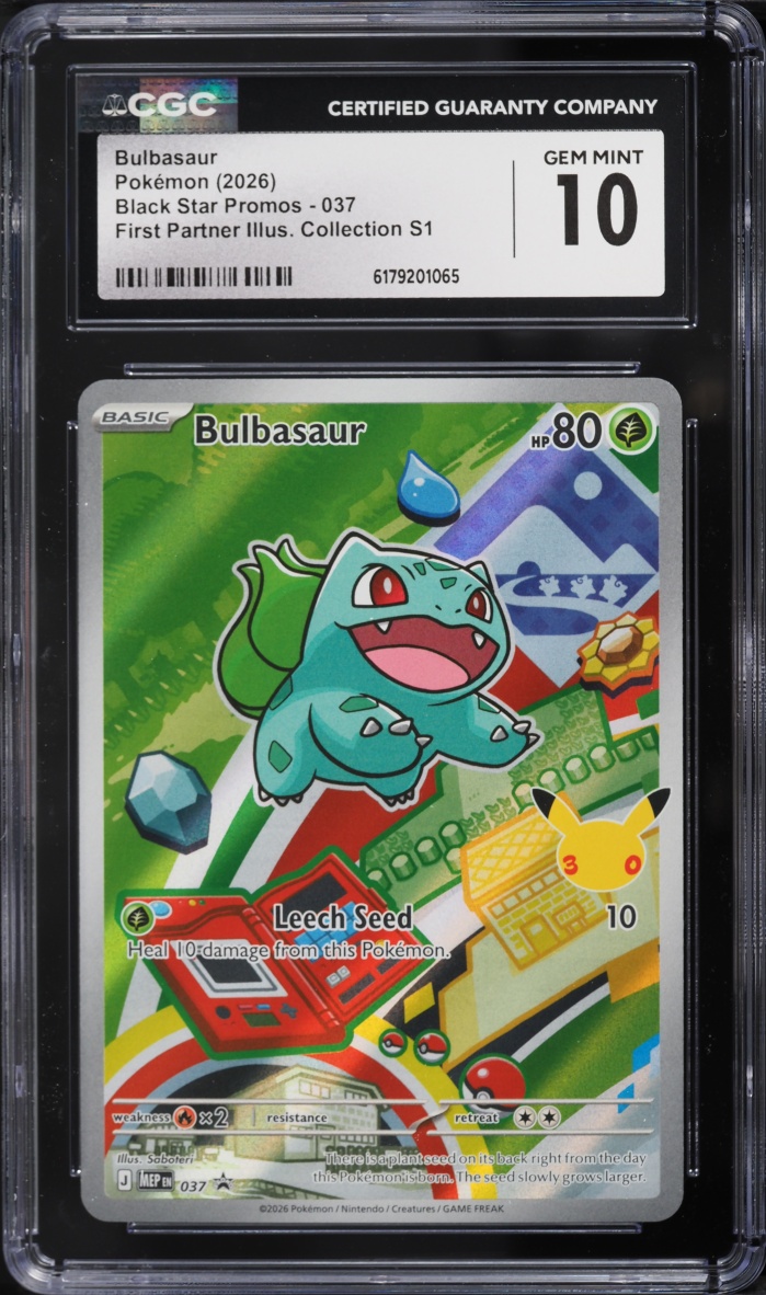 2026 Pokemon Mega Evolution Promo First Partner Illustration Full Art Bulbasaur #37 CGC 10 GEM