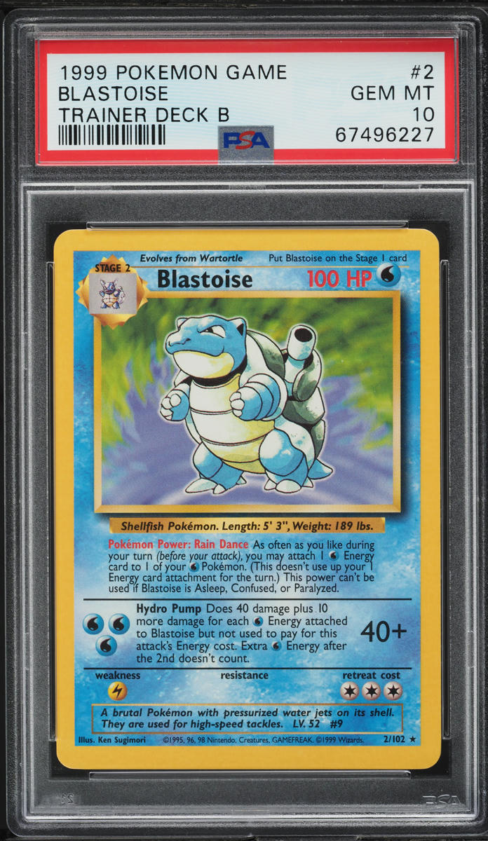 1999 Pokemon Base Set Trainer Deck B Blastoise #2 PSA 10 GEM MINT