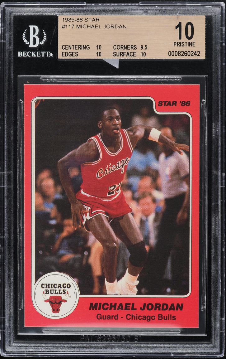 1985-86 Star Basketball Michael Jordan ROOKIE #117 BGS 10 PRISTINE (PWCC-A)  on Fanatics Collect