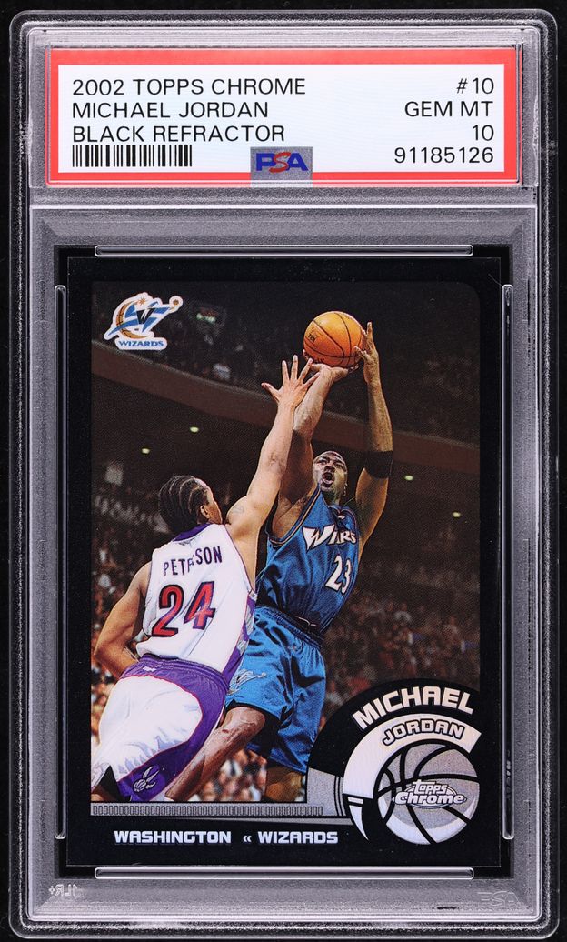 2002 Topps Chrome Black Refractor Michael Jordan /99 #10 PSA 10 GEM MINT