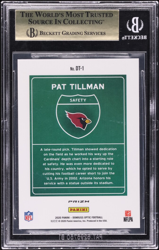2020 Donruss Optic Downtown Pat Tillman #DT-1 BGS 10 PRISTINE