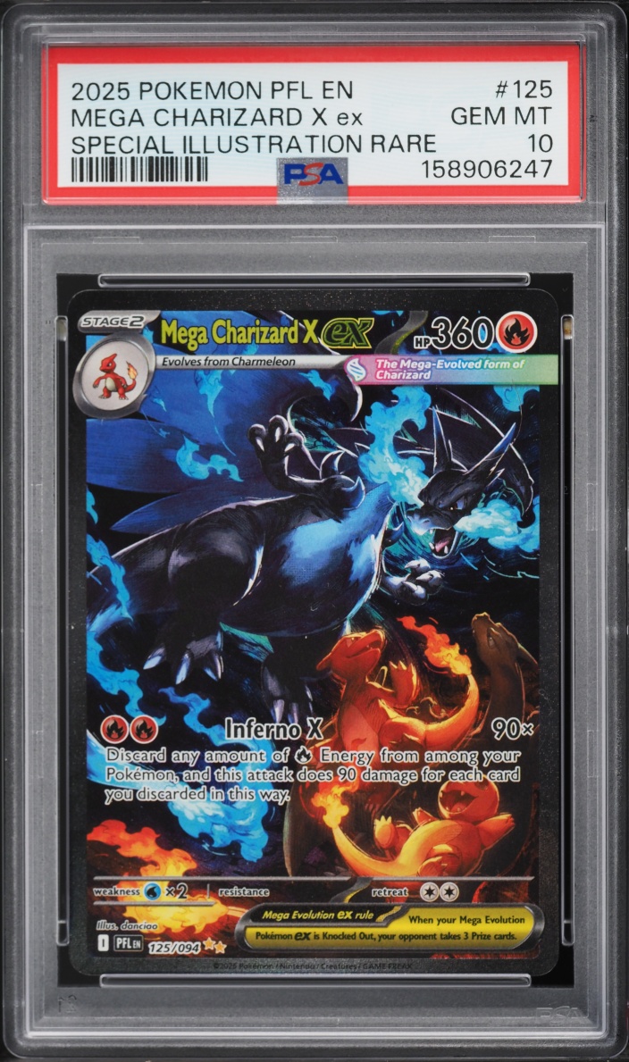 2025 Pokemon Mega Evolution Phantasmal Flames SIR Mega Charizard X Ex #125 PSA 10 GEM MINT