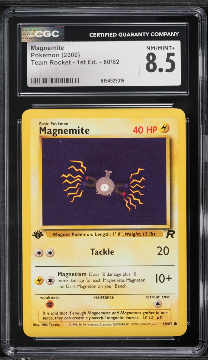 2000 Pokemon Team Rocket 1st Edition Magnemite #60 CGC 8.5 NM-MT+