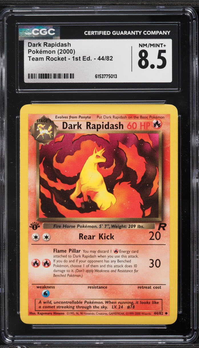 2000 Pokemon Team Rocket 1st Edition Dark Rapidash #44 CGC 8.5 NM-MT+