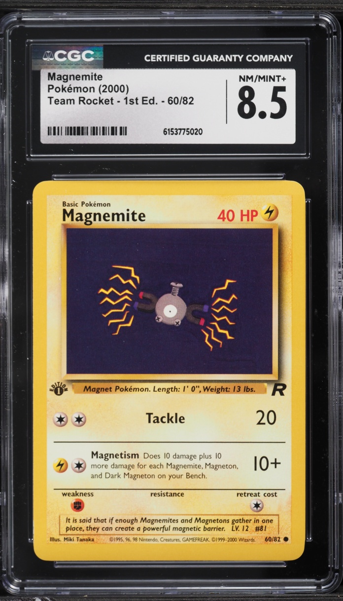 2000 Pokemon Team Rocket 1st Edition Magnemite #60 CGC 8.5 NM-MT+