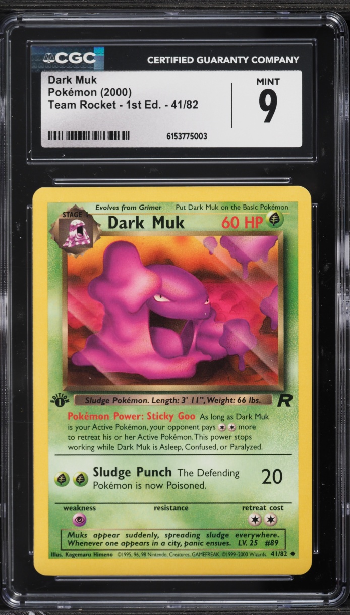 2000 Pokemon Team Rocket 1st Edition Dark Muk #41 CGC 9 MINT