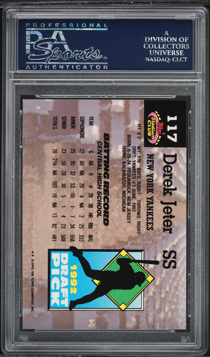 THE STAR CLUB 『FANATIC 』 1993 Stadium Club Murphy Derek Jeter ROOKIE #117 PSA 10 GEM
