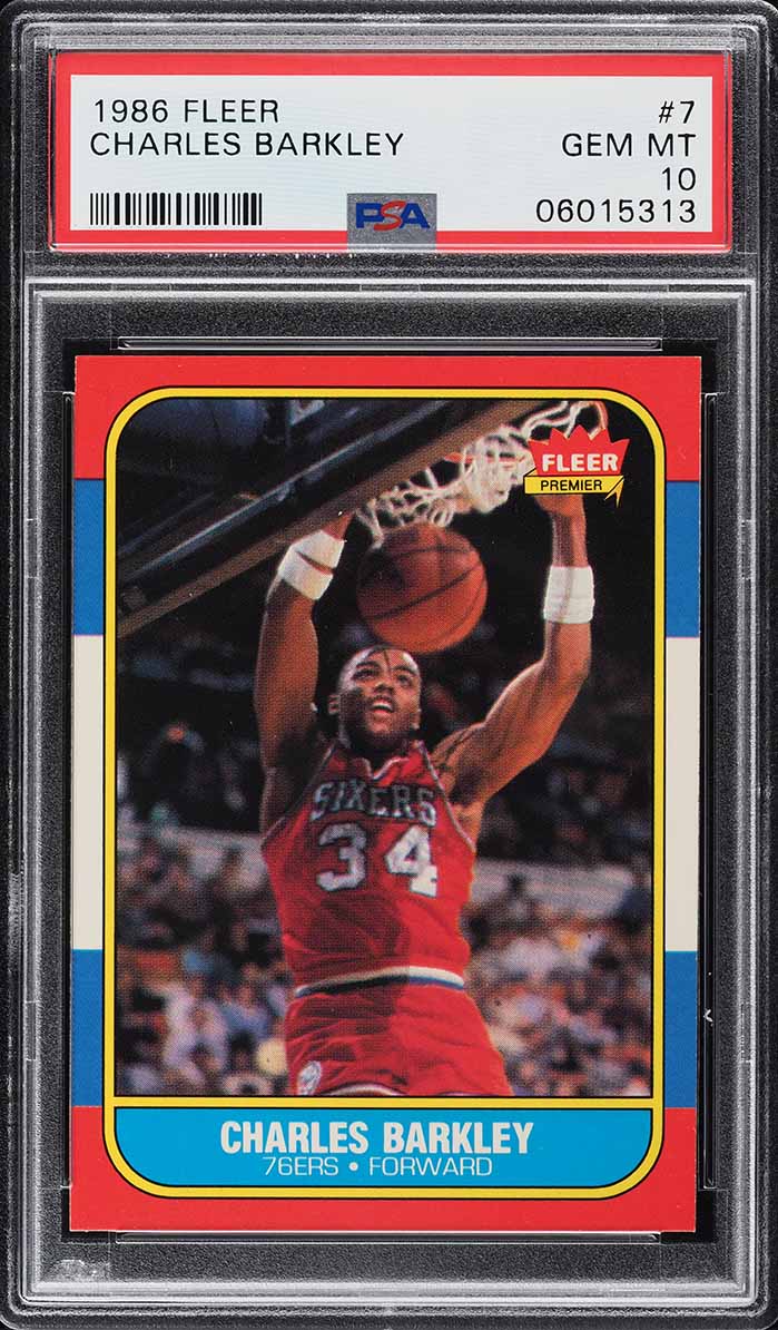 1986 Fleer Basketball Charles Barkley ROOKIE #7 PSA 10 GEM MINT