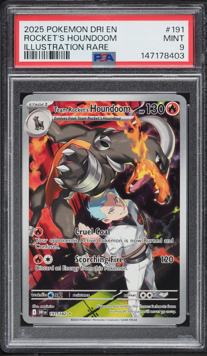 2025 Pokemon Scarlet & Violet Destined Rivals IR Team Rocket's Houndoom #191 PSA 9 MINT