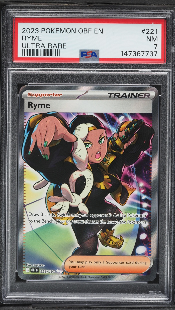 2023 Pokemon Sword & Shield Obsidian Flames Full Art Ryme #221 PSA 7 NRMT