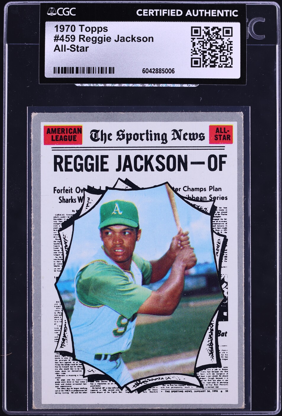 1970 Topps Reggie Jackson ALL-STAR #459 CGC AUTH