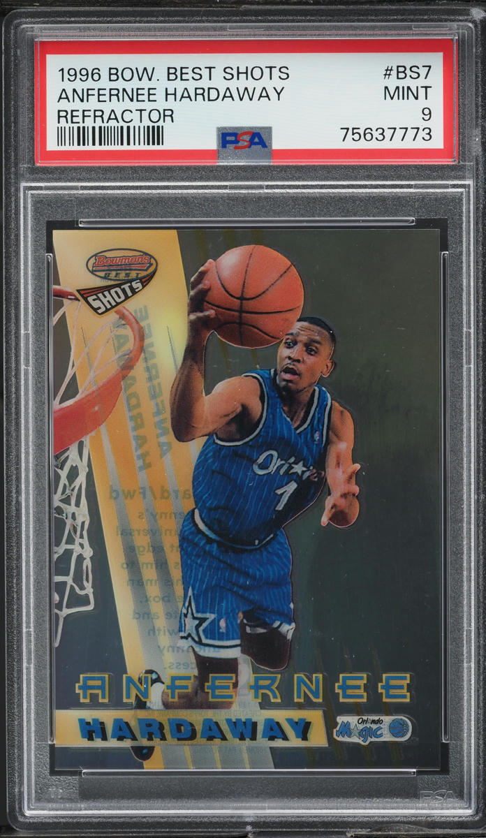 1996 Bowman's Best Shots Refractor Anfernee Hardaway #BS7 PSA 9 MINT