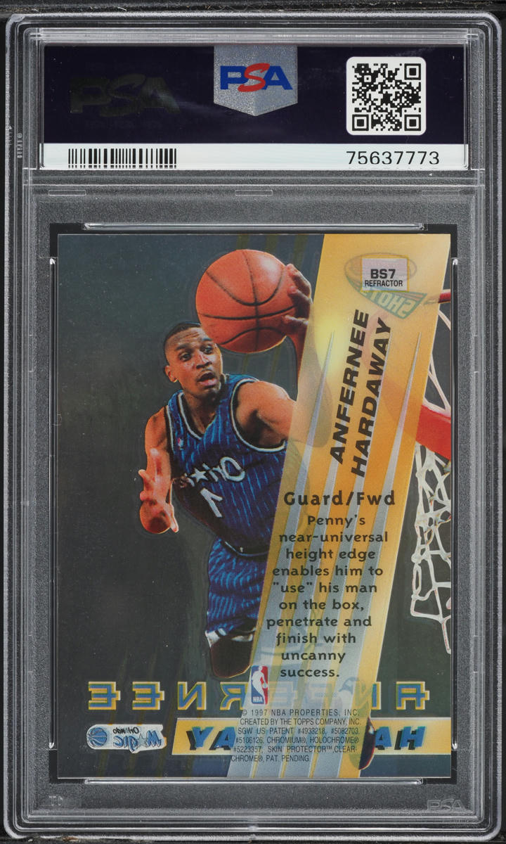 1996 Bowman's Best Shots Refractor Anfernee Hardaway #BS7 PSA 9 MINT