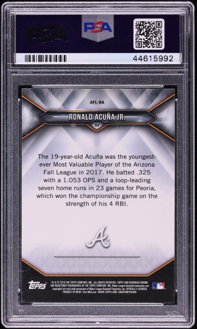 2018 Bowman Chrome '17 AFL Fall Stars Ronald Acuna Jr. PROSPECT PSA 9 MINT