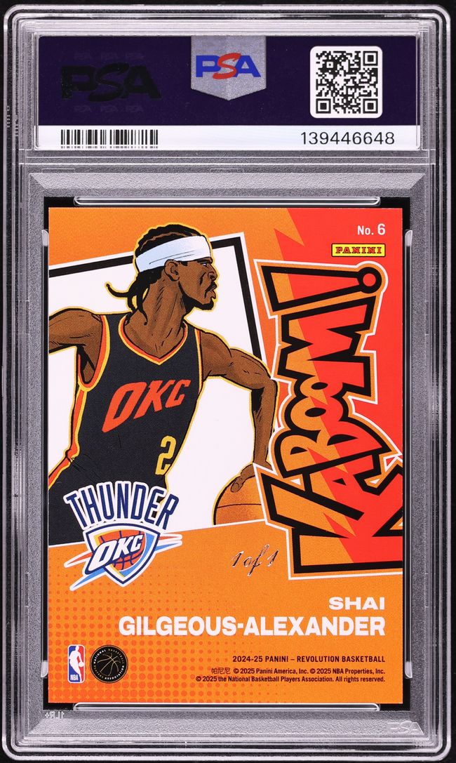 2024 Panini Revolution Kaboom! Vertical Green Shai Gilgeous-Alexander 1/1 #6 PSA 10 GEM MINT