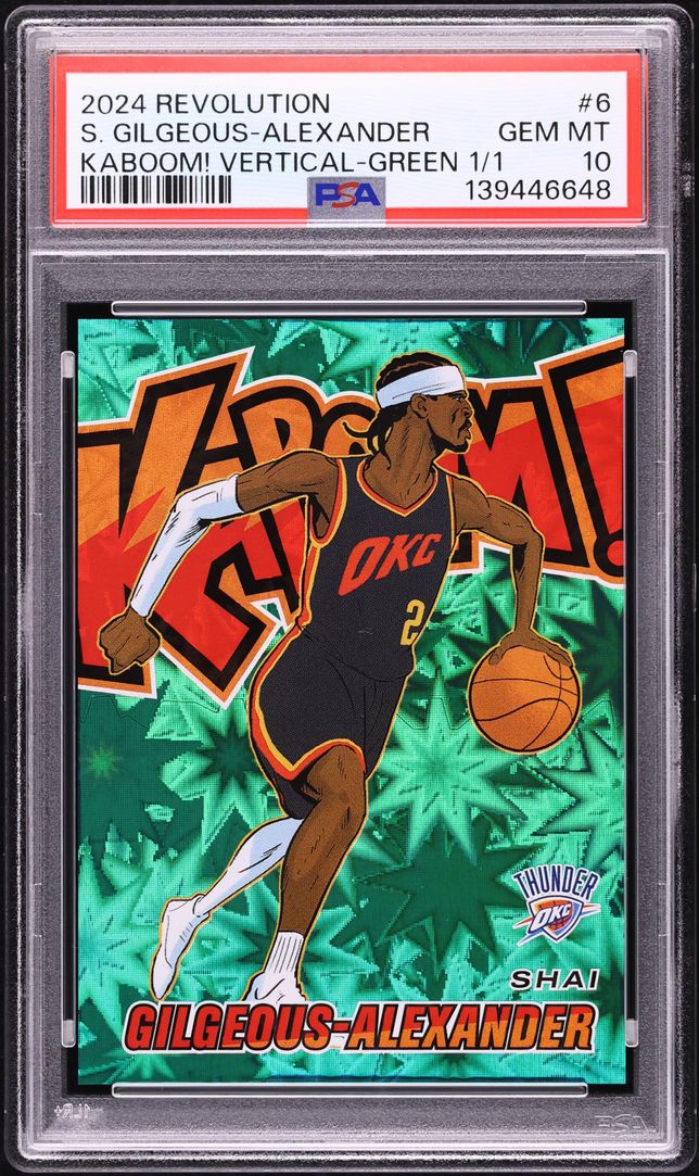 2024 Panini Revolution Kaboom! Vertical Green Shai Gilgeous-Alexander 1/1 #6 PSA 10 GEM MINT