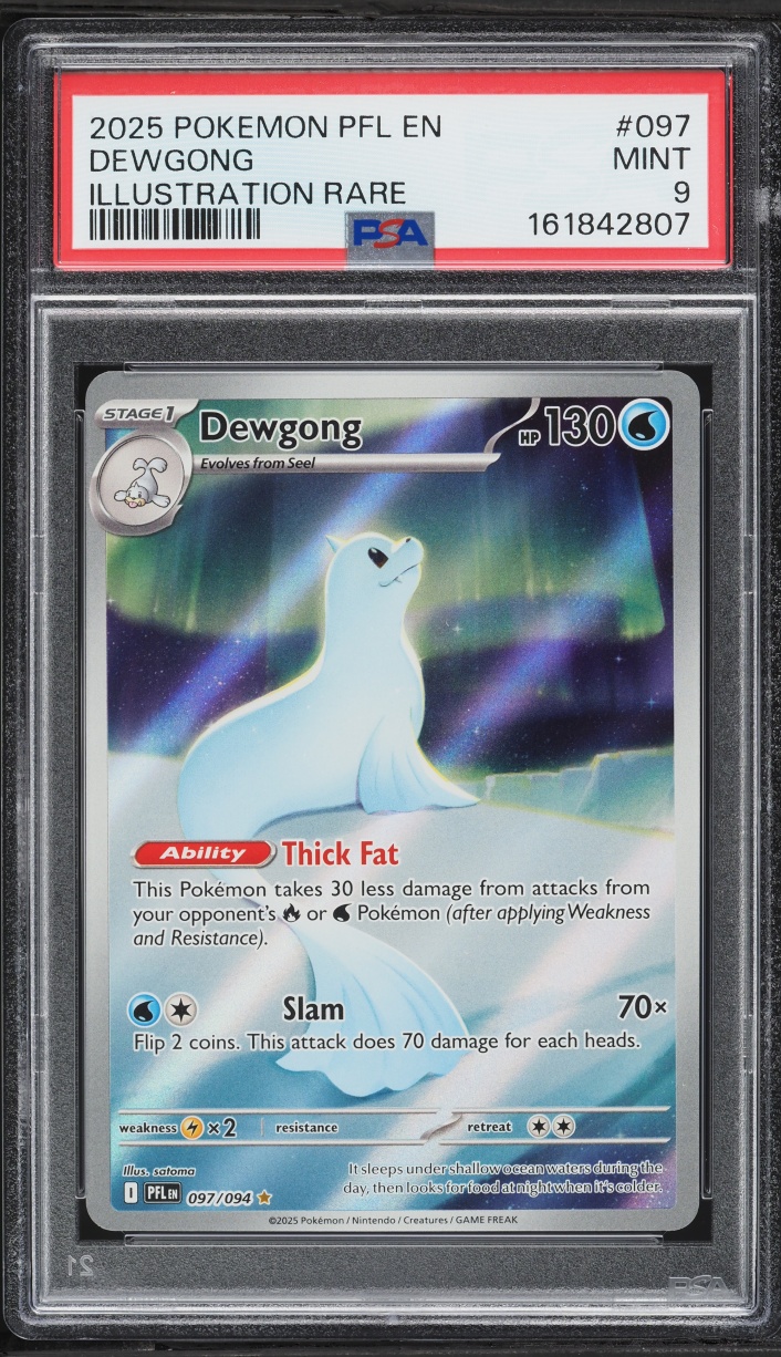 2025 Pokemon Mega Evolution Phantasmal Flames IR Dewgong #97 PSA 9 MINT