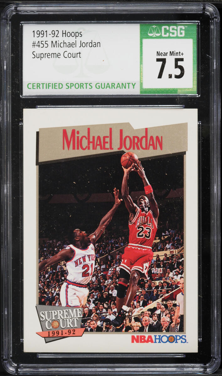 1991 Hoops Supreme Court Michael Jordan #455 CSG 7.5 NRMT+