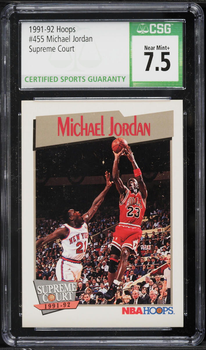 1991 Hoops Supreme Court Michael Jordan #455 CSG 7.5 NRMT+