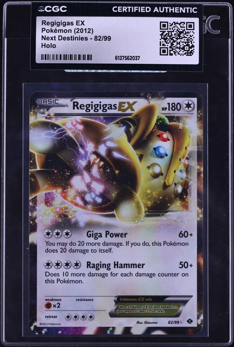 2012 Pokemon Black & White Next Destinies Holo Regigigas EX #82 CGC AUTH