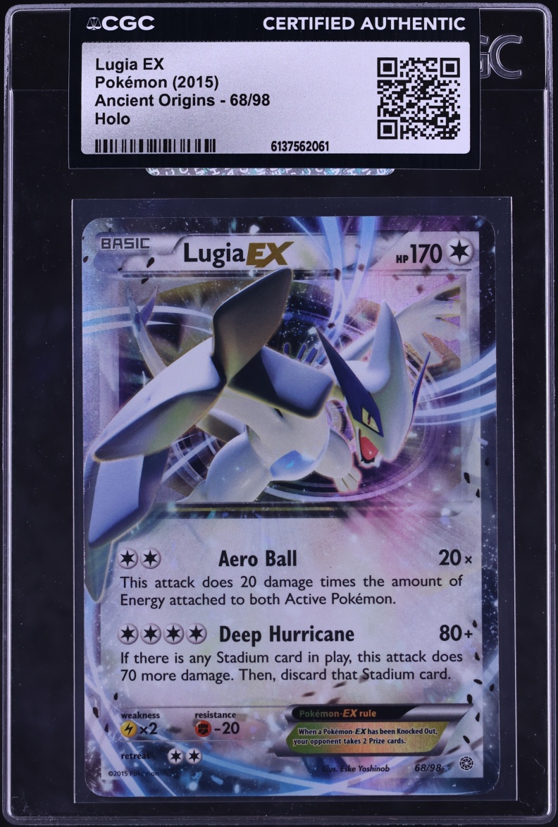2015 Pokemon XY Ancient Origins Holo Lugia EX #68 CGC AUTH