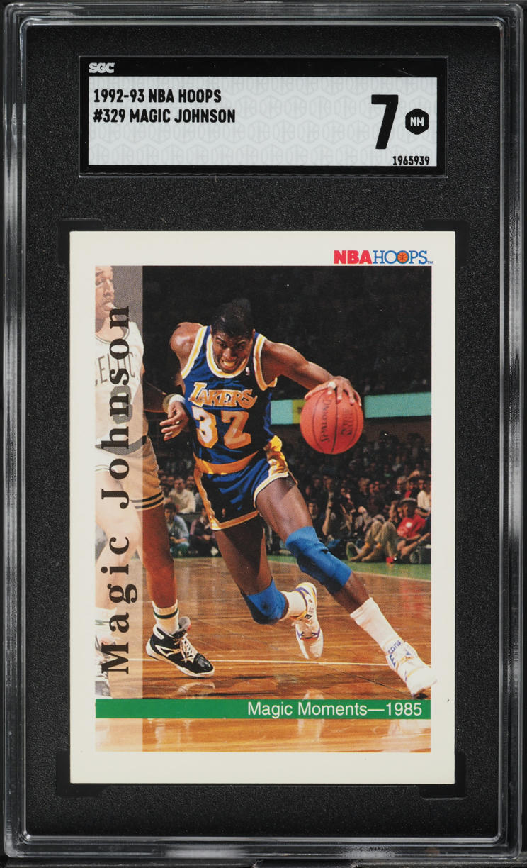 1992 Hoops Magic Johnson #329 SGC 7 NRMT