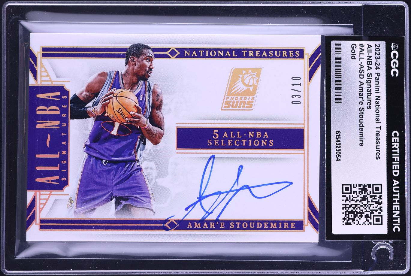 2023 National Treasures All-NBA Gold Amar'e Stoudemire AUTO /10 #ALL-ASD CGC AUTH