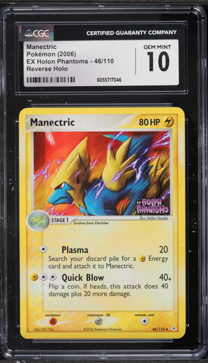 2006 Pokemon EX Holon Phantoms Reverse Holo Manectric #46 CGC 10 GEM MINT
