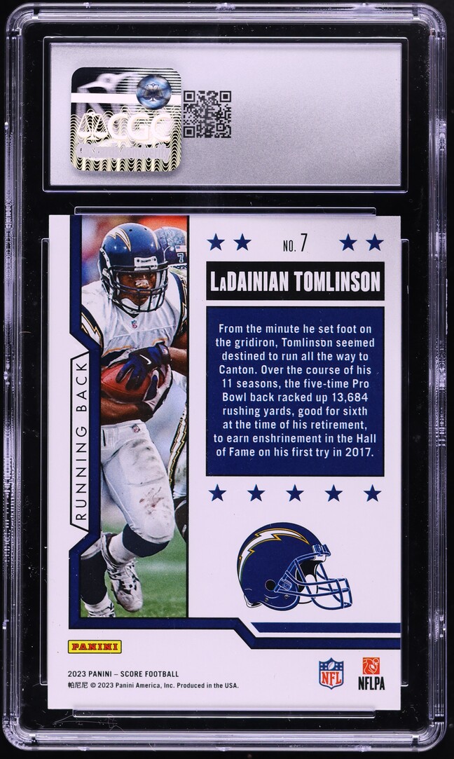 2023 Score First Ballot LaDainian Tomlinson #7 CGC 8.5 NM-MT+