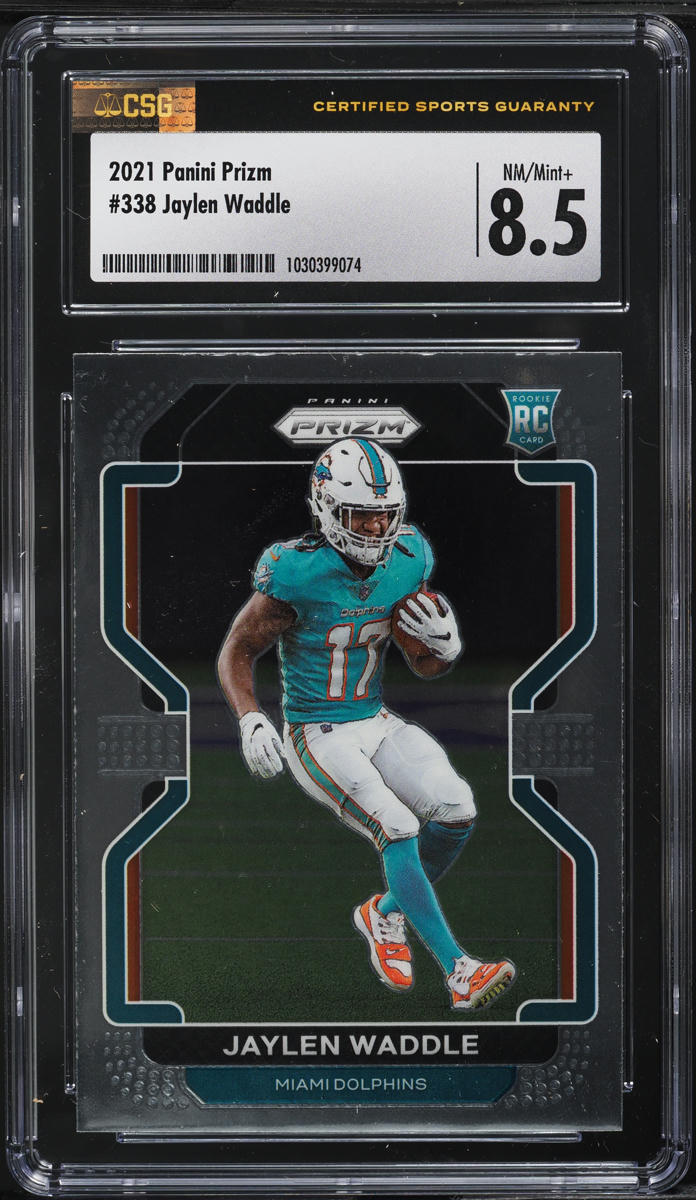 2021 Panini Prizm Jaylen Waddle ROOKIE #338 CSG 8.5 NM-MT+