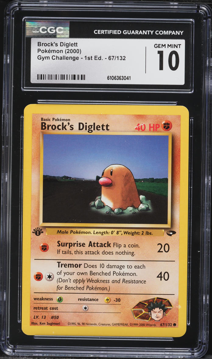 2000 Pokemon Gym Challenge 1st Edition Brock's Diglett #67 CGC 10 GEM MINT